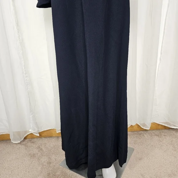 Joseph Aboud Deep Navy Blue Strappy Off-Shoulder Long Sleeve Dress Size 8 - Picture 5 of 14